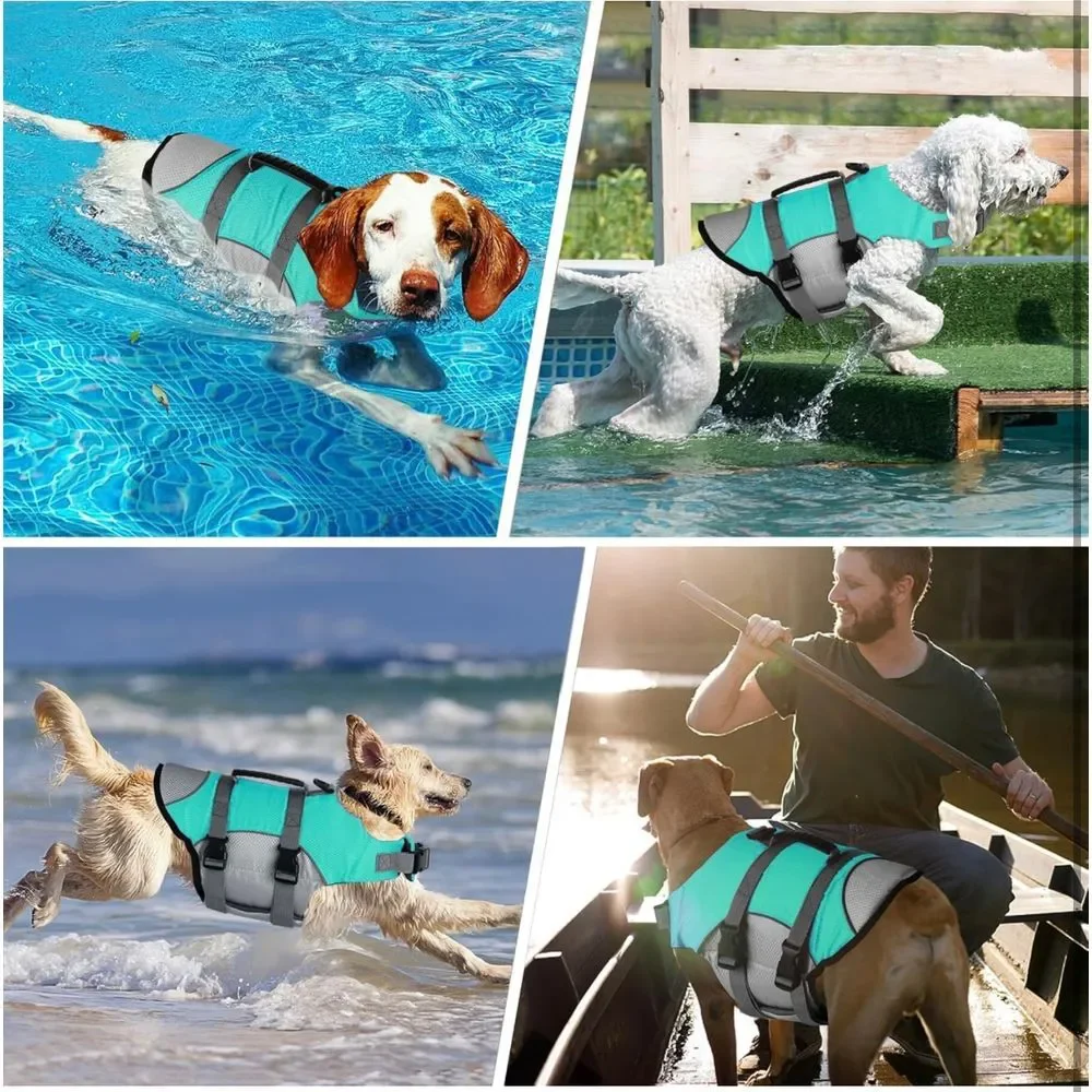 Dogcheer Dog Life Jacket, Dog Life‎ Vest for Swimming (Pine-Green, size XS